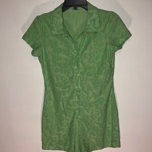 JADED LONDON BUBBLE ROMPER TERRY CLOTH TEXTURE LETTERING SZ ML